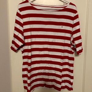 Tommy Hilfiger Striped Boatneck Top, Size XXL